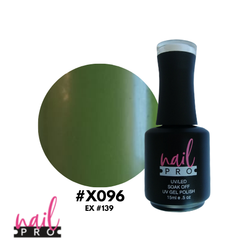 NAIL PRO Esmalte Permanente X096 (ex139) Verde Olivo Claro