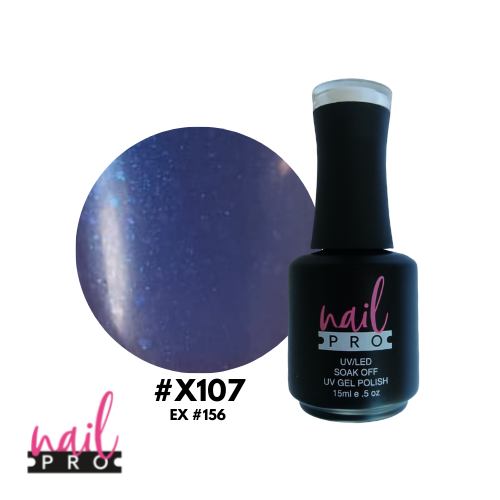 NAIL PRO Esmalte Permanente X107 (ex156) Azul Metálico