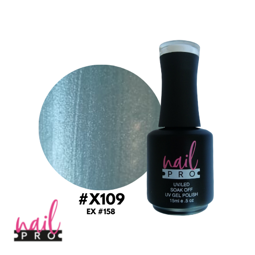 NAIL PRO Esmalte Permanente X109 (ex158) Celeste perlado