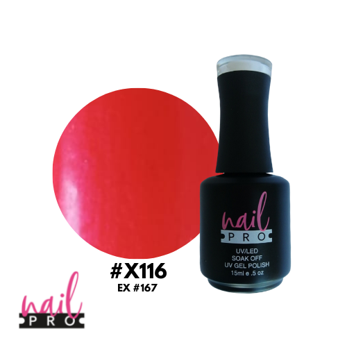 NAIL PRO Esmalte Permanente X116 (ex167) Anaranjado rojizo perlado