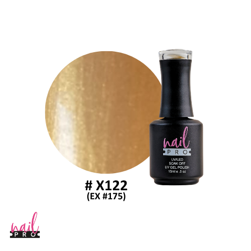 NAIL PRO Esmalte Permanente X122 (ex175) Dorado Perlado