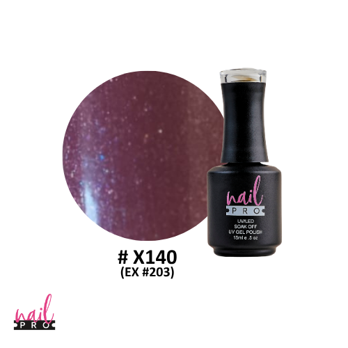 NAIL PRO Esmalte Permanente X140 (ex203) Morado con Micro glitter