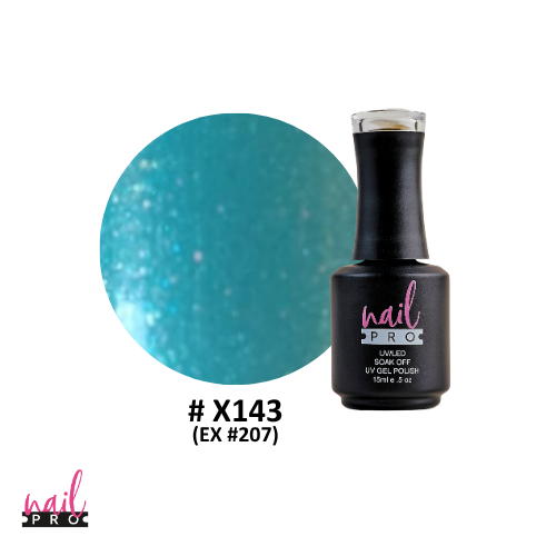 NAIL PRO Esmalte Permanente X143 (ex207) Calipso Glitter turquesa