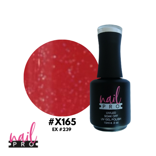 NAIL PRO Esmalte Permanente X165 (ex239) Rojo glitter