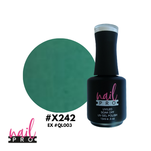 NAIL PRO Esmalte Permanente X242 (exQL003) Celeste turquesa