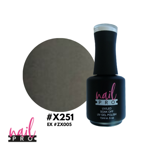 NAIL PRO Esmalte Permanente X251 (exZX005) Gris Claro