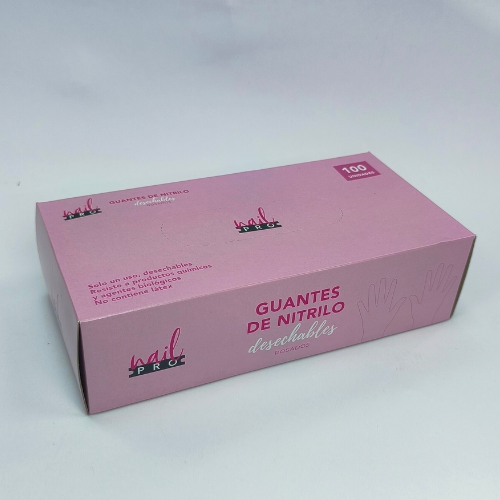 NAIL PRO Guantes Rosados S 100 unidades