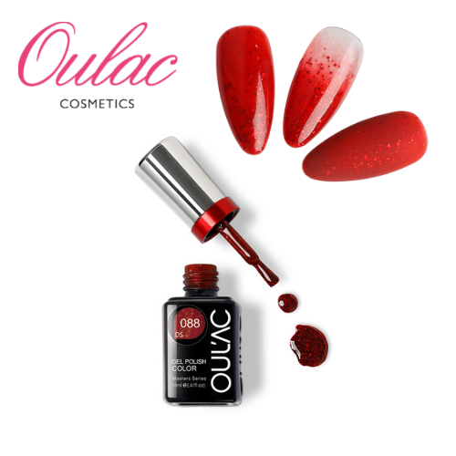 OULAC MASTER Esmalte Permanente DS088 Glitter Rojo